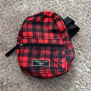 Kendall & Kylie Red and Black Plaid Backpack